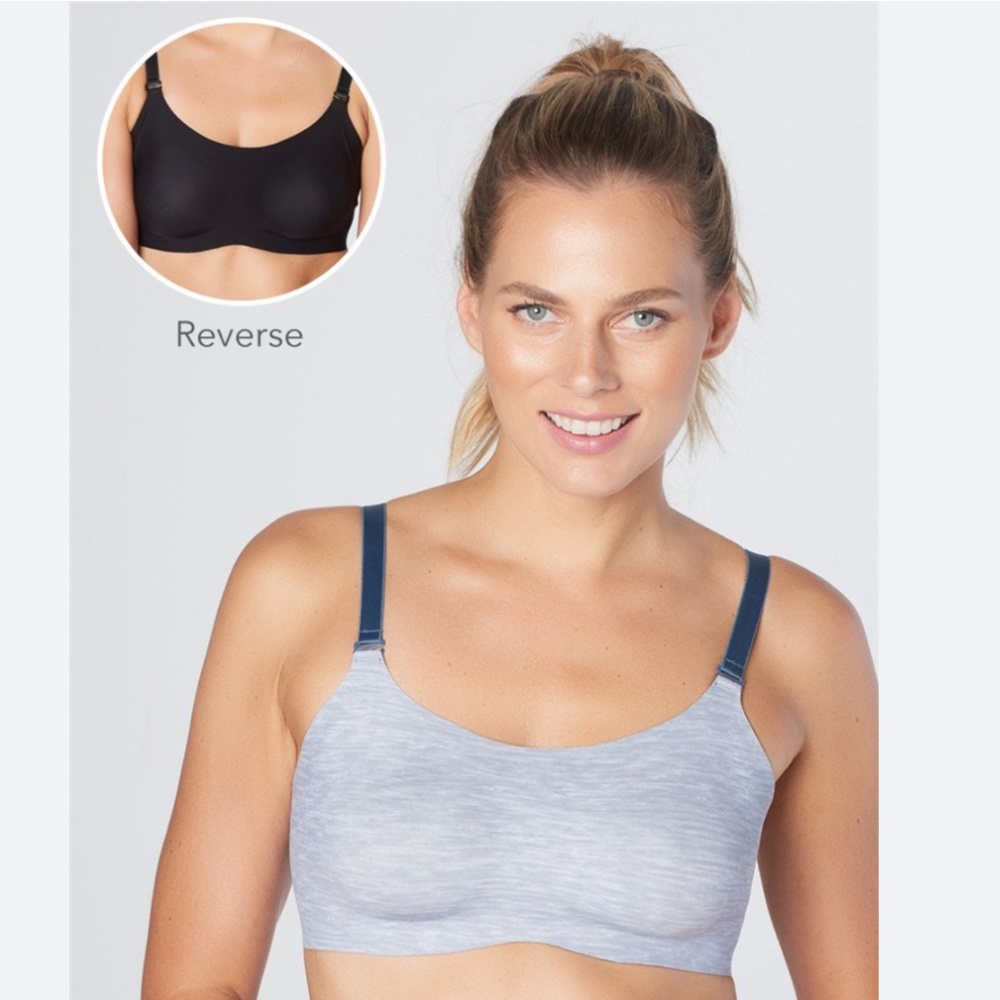 knix Evolution Gray & Navy Reversible Bra Size 6